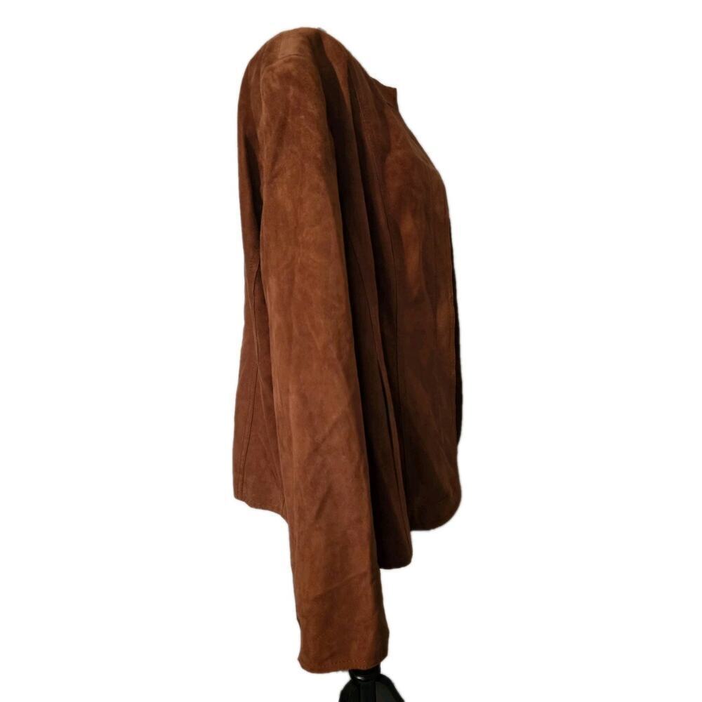 JONES NEW YORK SUEDE JACKET BLAZER LEATHER DRESSY CASUAL Copper Rust Sz 1X - Picture 5 of 10